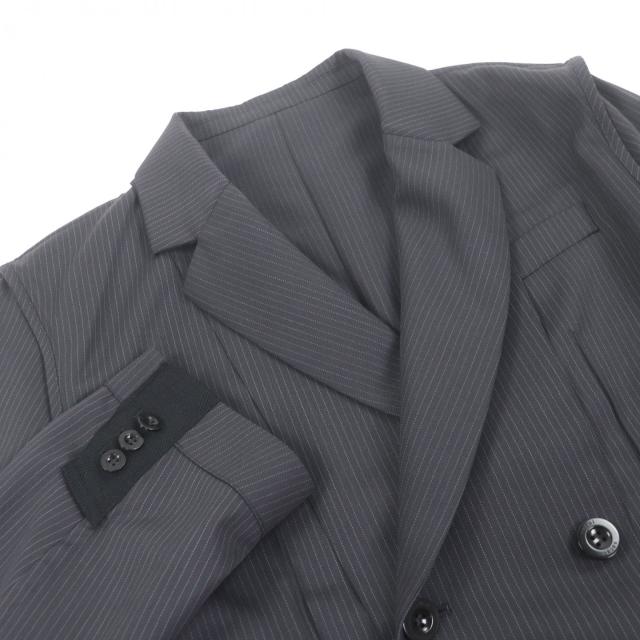 極美品□Sacai サカイ 25SS 25-03632M Doeskin Jacket ウール ストライプ柄 デザインジャケット テーラードジャケット 1 日本製 正規品_1