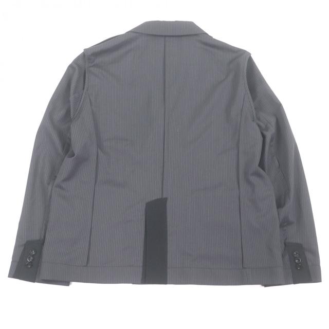極美品□Sacai サカイ 25SS 25-03632M Doeskin Jacket ウール ストライプ柄 デザインジャケット テーラードジャケット 1 日本製 正規品_3