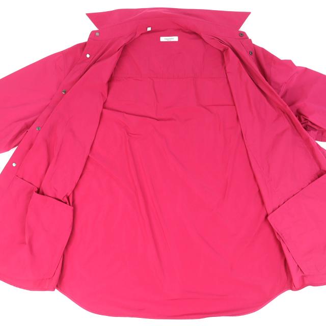 美品△VALENTINO ヴァレンティノ VV0CIH367BR レース刺繍ポケット ロゴボタン ナイロン シャツジャケット レッドピンク XL 正規品 メンズ_3