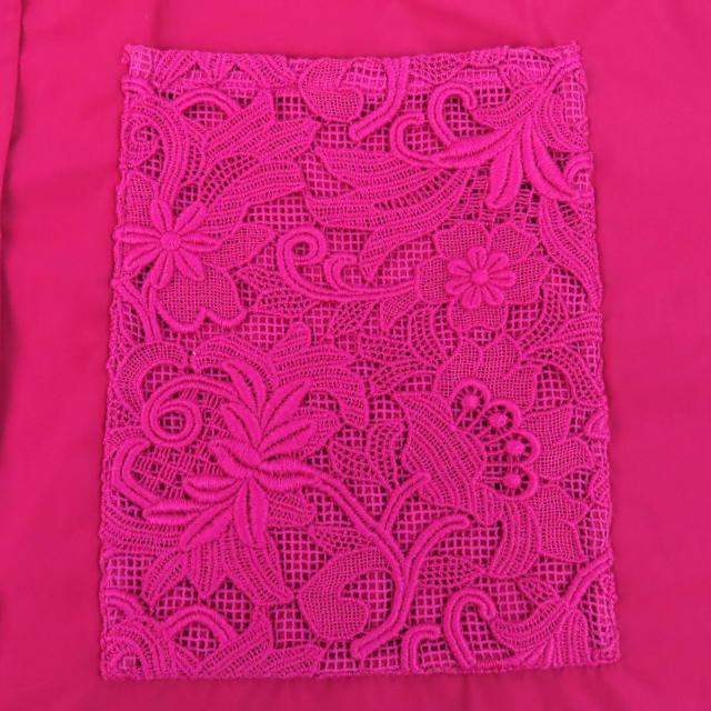 美品△VALENTINO ヴァレンティノ VV0CIH367BR レース刺繍ポケット ロゴボタン ナイロン シャツジャケット レッドピンク XL 正規品 メンズ_4