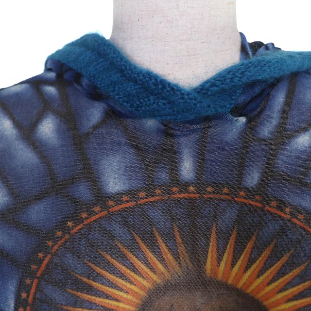 美品☆JEAN-PAUL GAULTIER ジャンポールゴルチエ ヴィンテージ パワーネット ニット切替 トップス マルチカラー 約Mサイズ相当 伊製