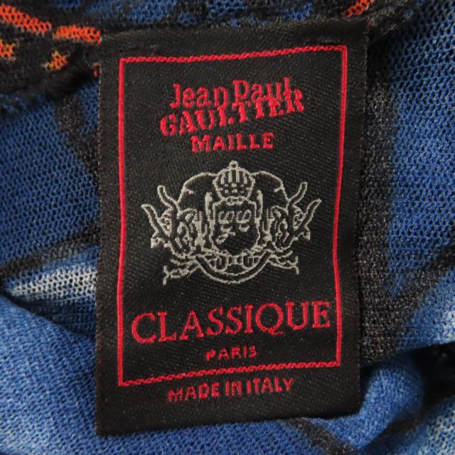 美品☆JEAN-PAUL GAULTIER ジャンポールゴルチエ ヴィンテージ パワーネット ニット切替 トップス マルチカラー 約Mサイズ相当 伊製