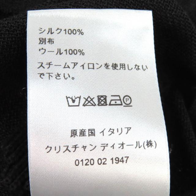 極美品△DIOR ディオール オム 933M636AT966 シルク100％ ロゴ クルーネック シアー 半袖ニット ブラック XL イタリア製 正規品 メンズ_5