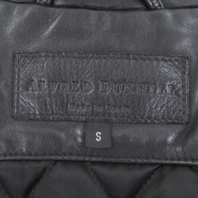 良品□Dunhill ダンヒル ベルテッド ダブルブレスト 中綿入り レザーチェスターコート ロングコート ブラック S スペイン製 正規品_5
