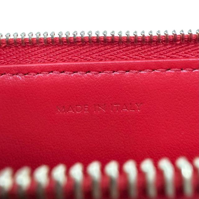 極美品◇CELINE セリーヌ L10083FVO レザー トリオンフ ジップ付き ロングカードケース レッド ゴールド金具 箱・保存袋付き イタリア製_9