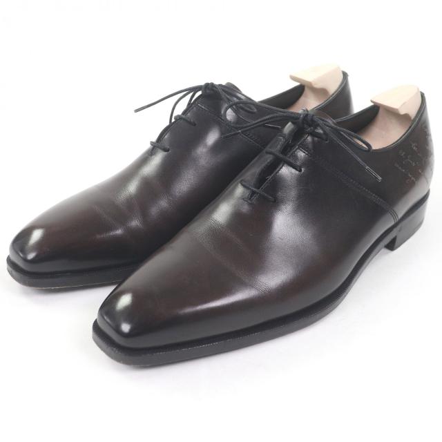 美品□BERLUTI ベルルッティ 2019年製 アレッサンドロ デムジュール レザー カリグラフィ オックスフォードシューズ 7 イタリア製 メンズ
