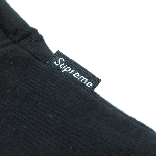【ドンドン見直し】美品△Supreme シュプリーム FW23SW58 カレッジエイト パッチワークレザー スウェット パーカー ブラック S 正規品_5