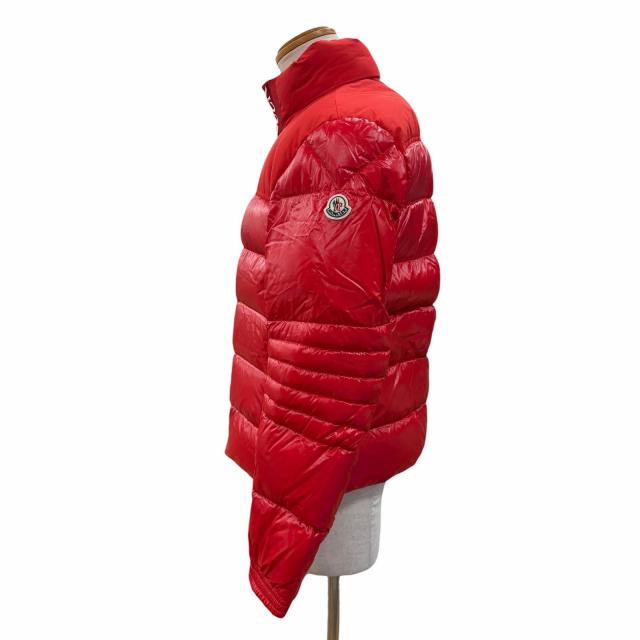美品▼MONCLER モンクレール E20914182685 BRUEL ブリュエル ロゴ入りボタン フード入 WZIPUP ダウンジャケット レッド 3 正規品 メンズ_2