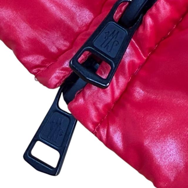 美品▼MONCLER モンクレール E20914182685 BRUEL ブリュエル ロゴ入りボタン フード入 WZIPUP ダウンジャケット レッド 3 正規品 メンズ_7