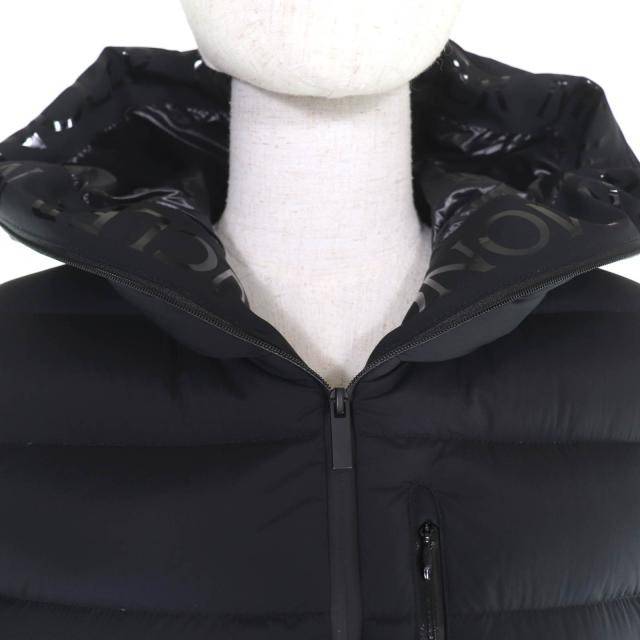 極美品☆MONCLER モンクレール 2023年製 HERBE ロゴワッペン付 ダウンジャケット ブラック 0 ハンガー・ガーメント付 正規品 レディース_3