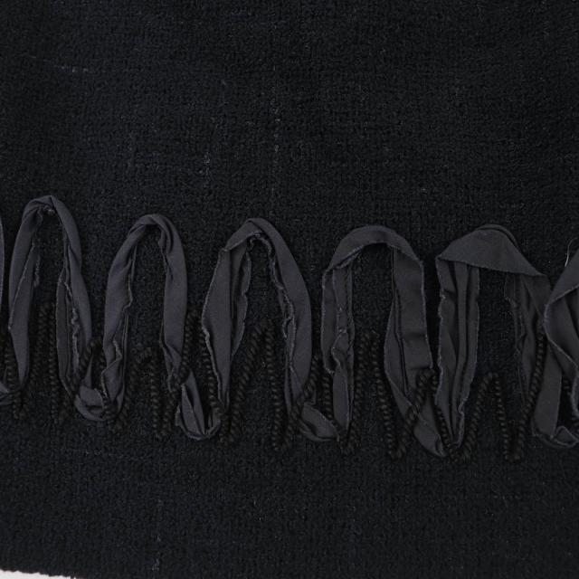 美品☆CHANEL シャネル 09P P34946V22979 コットン ココボタン 裾デザイン タイトスカート ブラック 40 フランス製 正規品 レディース_5