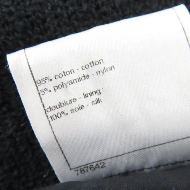 美品☆CHANEL シャネル 09P P34946V22979 コットン ココボタン 裾デザイン タイトスカート ブラック 40 フランス製 正規品 レディース_8