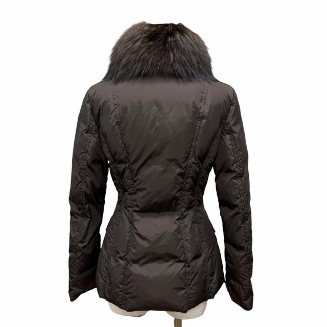 極美品◇MONCLER モンクレール GRILLON 滝沢眞規子着 レザー使い トグルボタン ラクーンファー付 ダウンジャケット 茶 0 レディース_2