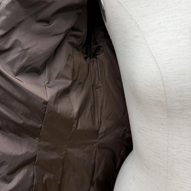 極美品◇MONCLER モンクレール GRILLON 滝沢眞規子着 レザー使い トグルボタン ラクーンファー付 ダウンジャケット 茶 0 レディース_4