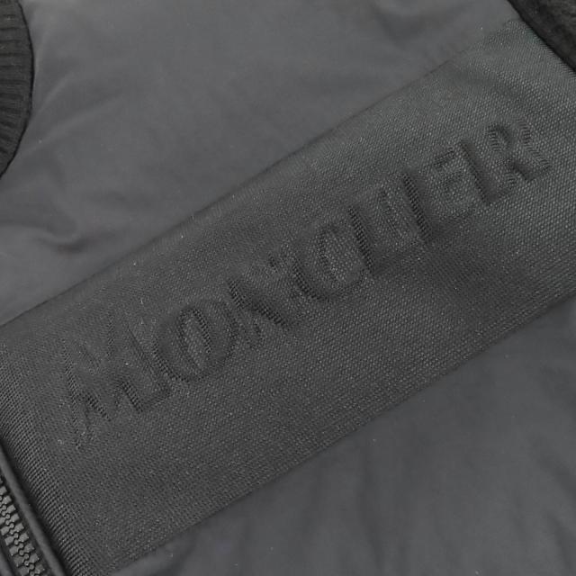 極美品△MONCLER モンクレール CARDIGAN TRICOT フロントロゴ ニット切替 ZIP UP ダウンジャケット ブラック S ブルガリア製 正規品_5