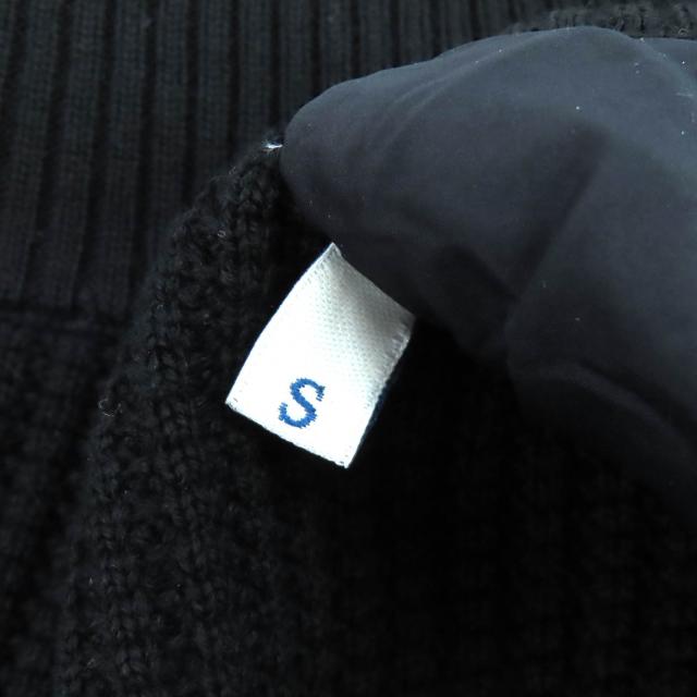 極美品△MONCLER モンクレール CARDIGAN TRICOT フロントロゴ ニット切替 ZIP UP ダウンジャケット ブラック S ブルガリア製 正規品_7