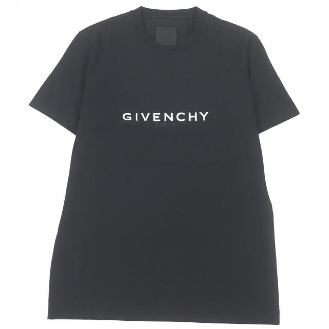 未使用品□GIVENCHY ジバンシィ BM71653Y6B コットン100% リバースロゴ SLIM FIT 半袖Ｔシャツ カットソー ブラック S 正規品 メンズ