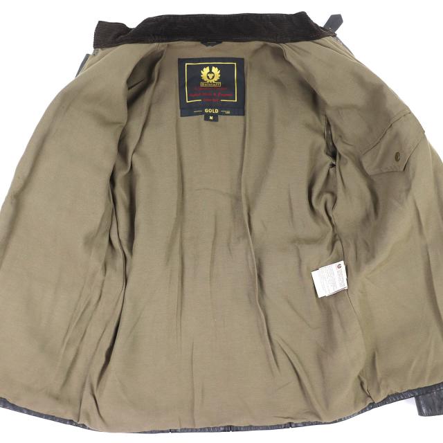 【ドンドン見直し】良品△BELSTAFF ベルスタッフ ゴールドレーベル モーターサイクルコート ロゴプレート ベルト付き レザーコート M_2