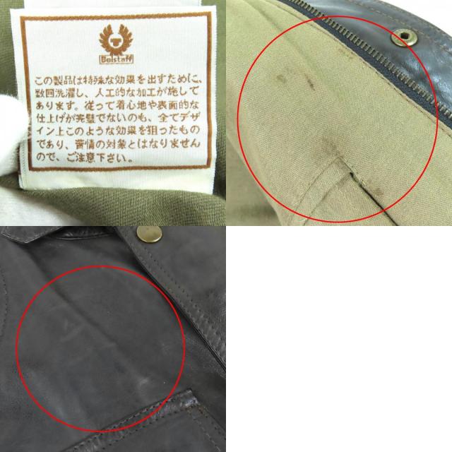 【ドンドン見直し】良品△BELSTAFF ベルスタッフ ゴールドレーベル モーターサイクルコート ロゴプレート ベルト付き レザーコート M_9