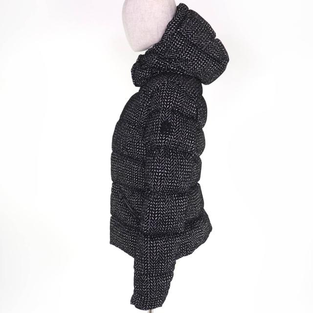 極美品☆MACKAGE マッカージュ 11542225-4A MADALYN-FLP ロゴ金具 ヘリンボーン柄 ダウンジャケット ブラック ホワイト M 正規品_1