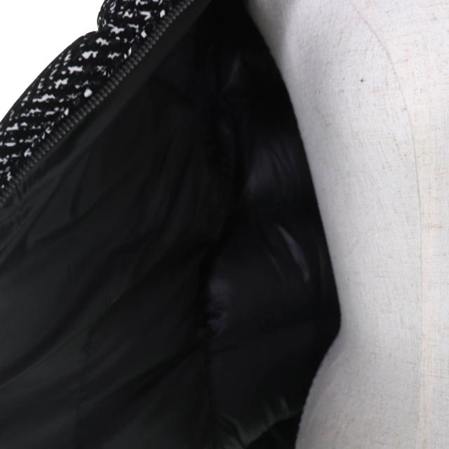 極美品☆MACKAGE マッカージュ 11542225-4A MADALYN-FLP ロゴ金具 ヘリンボーン柄 ダウンジャケット ブラック ホワイト M 正規品_4