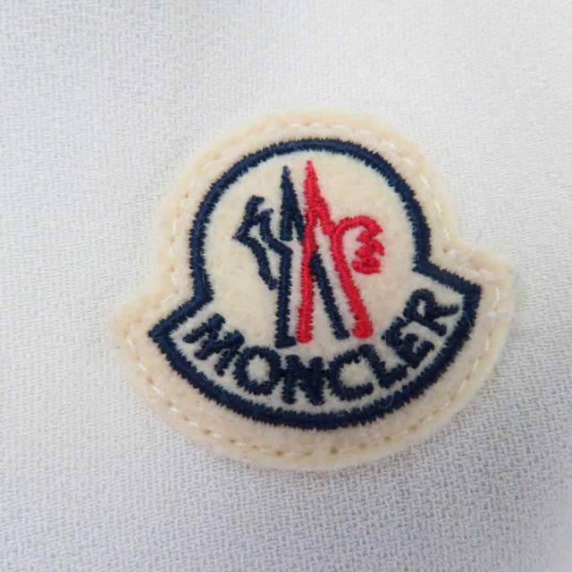 極美品☆MONCLER モンクレール 2021年製 CAMICIA ロゴワッペン・フード付 パーカー ベージュ ブラック ホワイト 38 正規品 レディース_4