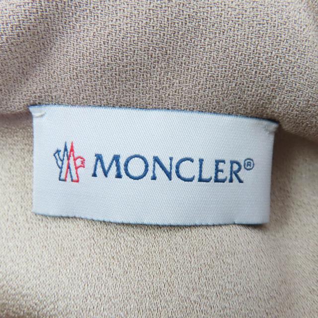 極美品☆MONCLER モンクレール 2021年製 CAMICIA ロゴワッペン・フード付 パーカー ベージュ ブラック ホワイト 38 正規品 レディース_5