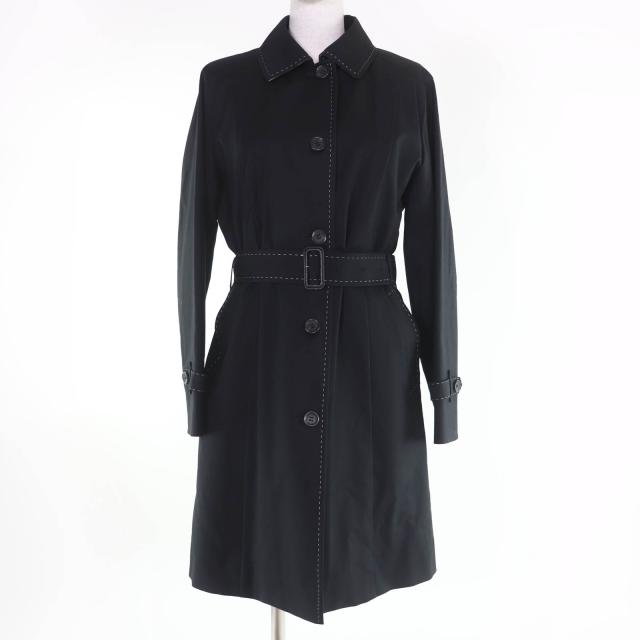 極美品☆BURBERRY LONDON バーバリーロンドン 裏地ノバチェック柄 ライナー・ベルト付 コート ブラック 11 日本製 正規品 レディース