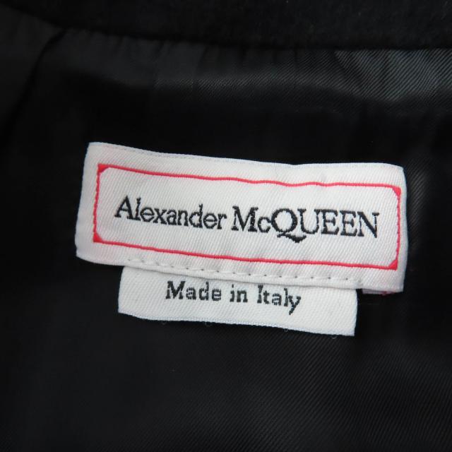 美品☆Alexander McQueen アレキサンダーマックイーン 2023年製 775502 ウール ダブルブレスト コート ブラック 38 正規品 レディース