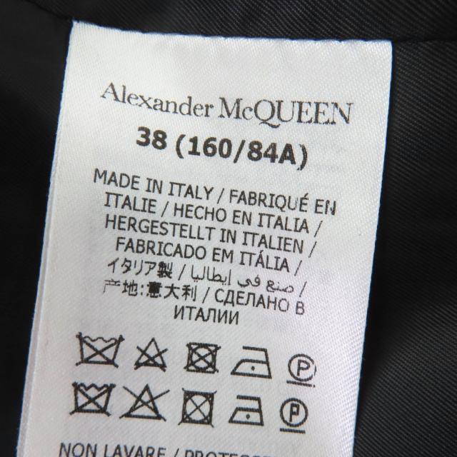 美品☆Alexander McQueen アレキサンダーマックイーン 2023年製 775502 ウール ダブルブレスト コート ブラック 38 正規品 レディース