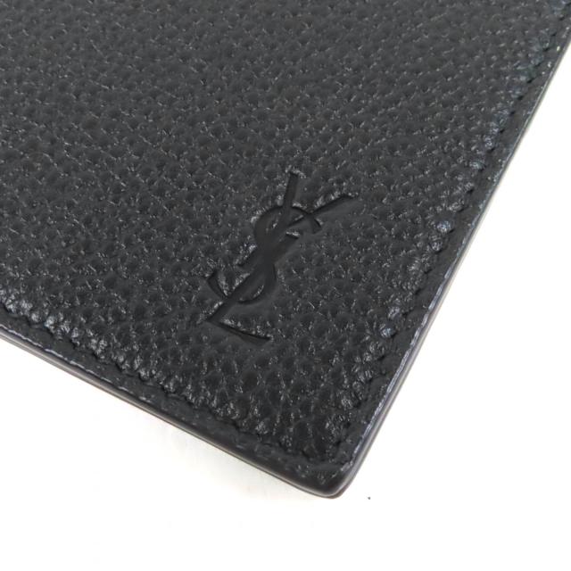 極美品△SAINT LAURENT PARIS サンローランパリ 691633 ロゴ レザー 二つ折り カードケース ビルクリップ ウォレット 現行品 ブラック イタリア製 メンズ オススメ◎ 定価71,500円 極美品△SAINT LAURENT PARIS サンローランパリ 691633 ロゴ レザー 二