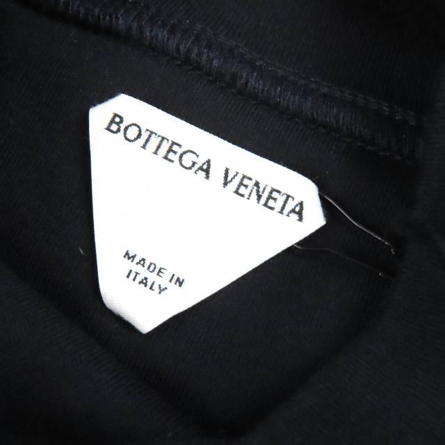 極美品△BOTTEGAVENETA ボッテガヴェネタ 725652 コットン100% ロゴ刺繍 ハイネック 長袖 トップス カットソー ダークネイビー XS 正規品_4