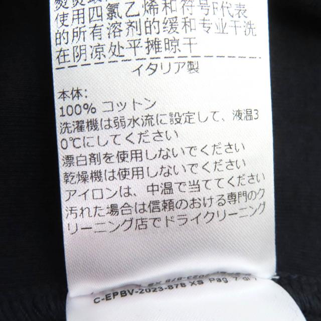 極美品△BOTTEGAVENETA ボッテガヴェネタ 725652 コットン100% ロゴ刺繍 ハイネック 長袖 トップス カットソー ダークネイビー XS 正規品_6