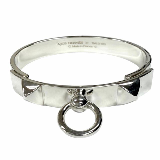 美品★HERMES エルメス 2019年製 コリエドシアン ブレスレット ST AG925 バングル アクセサリー シルバー フランス製 重量44g レディース