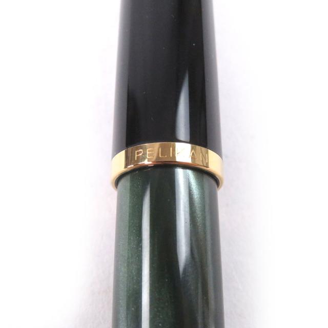 未使用品□PERIKAN ペリカン M200 クラシック Fニブ キャップ式 万年筆 ステーショナリー ブラック マーブルグリーン 箱付き ドイツ製_6