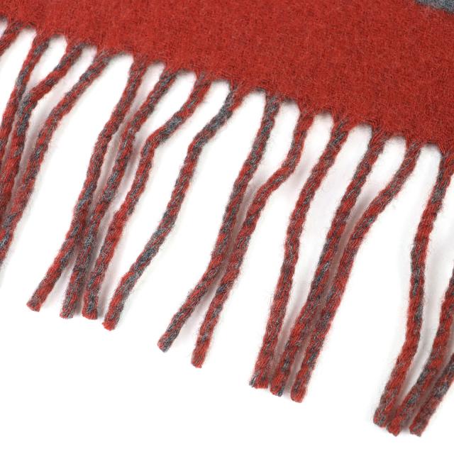 極美品△HERMES エルメス グランモール カシミヤ100％ フリンジ マフラー バイカラー ブラウン グレー 箱付き イギリス製 メンズ レディース HERMES (エルメス) メンズ マフラー カシミヤ100％ フリンジ モール
