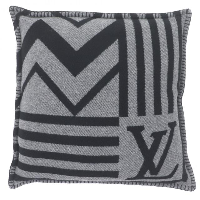 美品□LOUIS VUITTON ルイヴィトン 2023年製 M79525 クッション・LVサミット カシミヤ混 アントラシット イタリア製 正規品