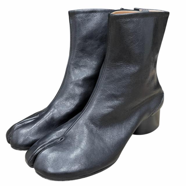 美品★Maison Margiela 22 メゾンマルジェラ22 S58WU0273 なめし革 TABI タビブーツ 遊撃手ブーツ 黒いこと 38 箱・保護すること袋付 イタリア製