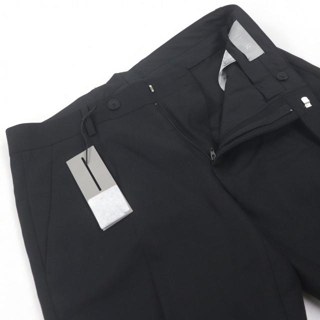 未使用品□DIOR ディオール オム 013C120A4441 ウール モヘア センタープレス スラックス トラウザーズ 黒 46 イタリア製 正規品 メンズ_2