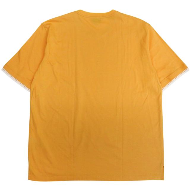 未使用品▲HERMES エルメス 23SS コットン100％ 袖切替デザイン クルーネック 半袖Ｔシャツ オレンジ M イタリア製 正規品 メンズ_1