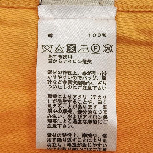 未使用品▲HERMES エルメス 23SS コットン100％ 袖切替デザイン クルーネック 半袖Ｔシャツ オレンジ M イタリア製 正規品 メンズ_5