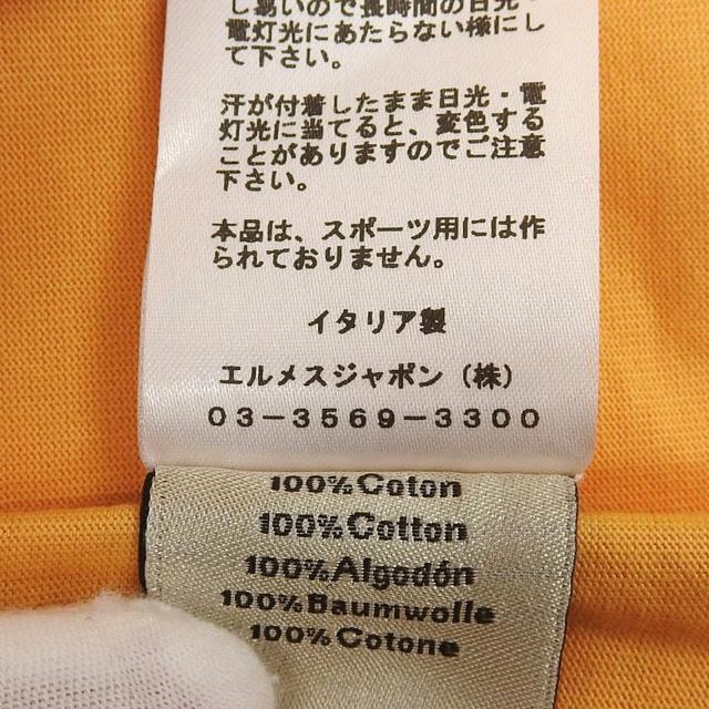 未使用品▲HERMES エルメス 23SS コットン100％ 袖切替デザイン クルーネック 半袖Ｔシャツ オレンジ M イタリア製 正規品 メンズ_6