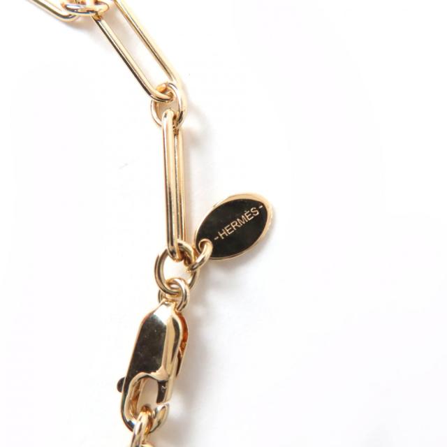 極美品☆HERMES エルメス マロキニエGM フュージョンケリー バッファローホーン ネックレス ゴールド オレンジ系 仏製 箱・保存袋付き_7
