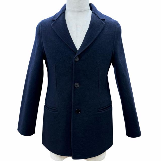 美品▽JIL SANDER ジルサンダー ウール カシミヤ 紺ブレザー シングル 