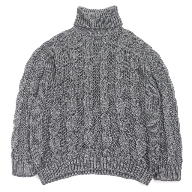極美品□SAINT LAURENT PARIS サンローランパリ 22AW 712371 ケーブル編み タートルネックニット セーター XL イタリア製 正規品 メンズ