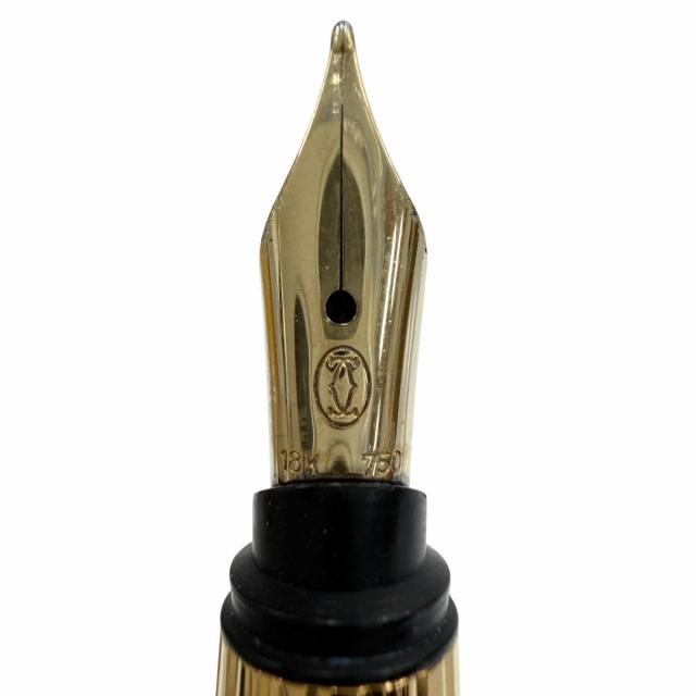 美品▼Cartier カルティエ ヴィンテージ パシャ ドゥ カルティエ 18K ブルージェムストーン Fニブ マーブル柄 万年筆 ネイビー ゴールド_4
