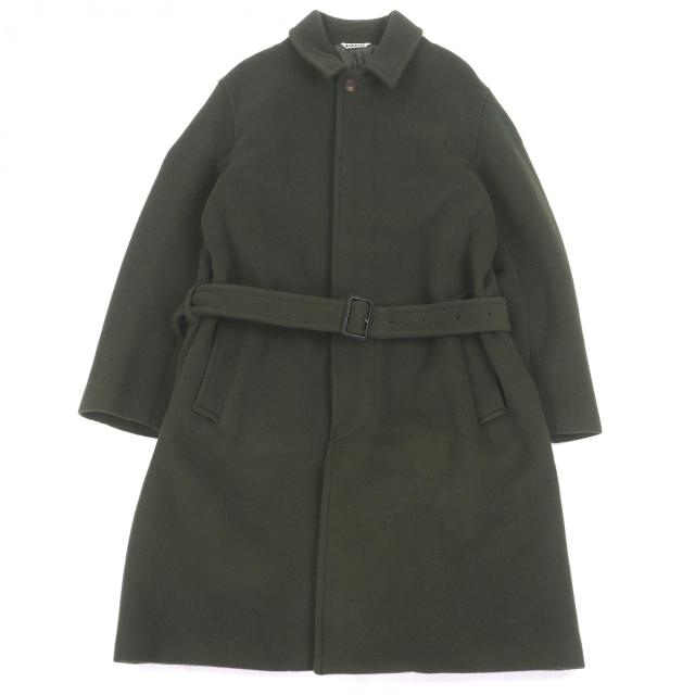 美品□AURALEE オーラリー A7AC02BM Beaver Melton Soutien Collar Coat ベルテッド フライフロント ステンカラーコート 3 日本製 正規品