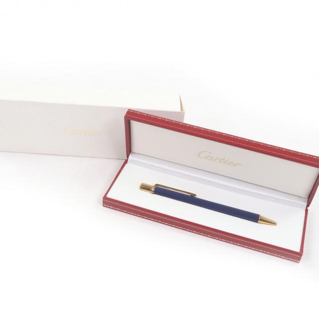 極美品□Cartier カルティエ ヴィンテージ マスト ドゥ カルティエ ツイスト式 ボールペン ブルー ゴールド フランス製 メンズ 筆記確認済み箱付き 極美品□Cartier カルティエ ヴィンテージ マスト ドゥ カルティエ