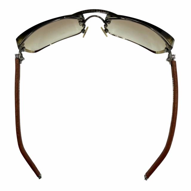 良品▼CHROME HEARTS クロムハーツ AMPED レザー 925 ツーブリッジ グラデーションレンズ アイウェア サングラス 度入り ケース付き_6