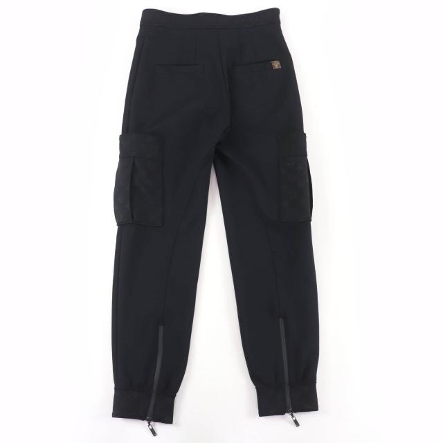 極美品☆LOUIS VUITTON ルイヴィトン 22SS モノグラム ディテール カーゴパンツ ブラック 36 イタリア製 正規品 レディース_1